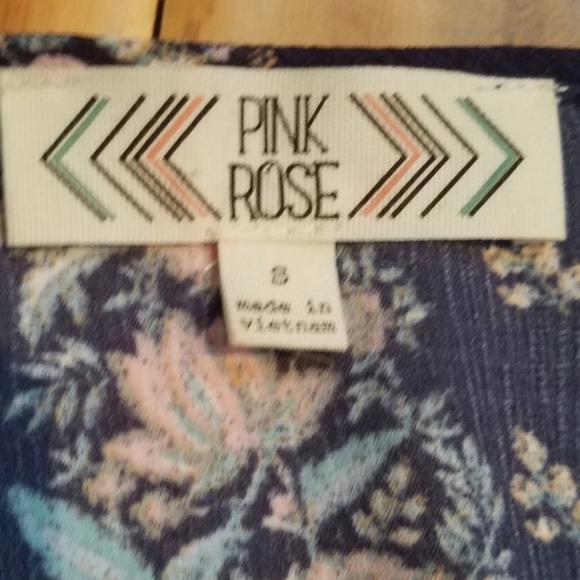 Blue and Pink Boho Floral Blouse - Picture 4 of 9